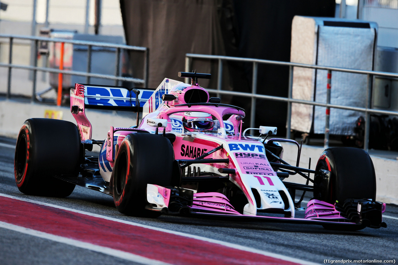 TEST F1 BARCELLONA 6 MARZO, Sergio Perez (MEX) Sahara Force India F1 VJM11.
06.03.2018.