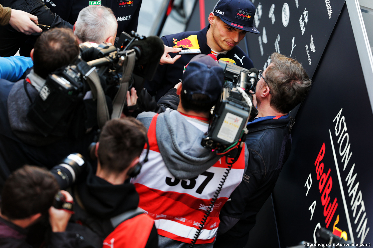 TEST F1 BARCELLONA 6 MARZO, Max Verstappen (NLD) Red Bull Racing with the media.
06.03.2018.
