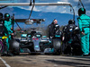 TEST F1 BARCELLONA 7 MARZO, Lewis Hamilton (GBR) Mercedes AMG F1 W09 practices a pit stop.
07.03.2018.