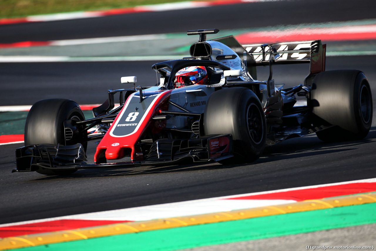 TEST F1 BARCELLONA 8 MARZO, Romain Grosjean (FRA) Haas F1 Team VF-18.
07.03.2018.