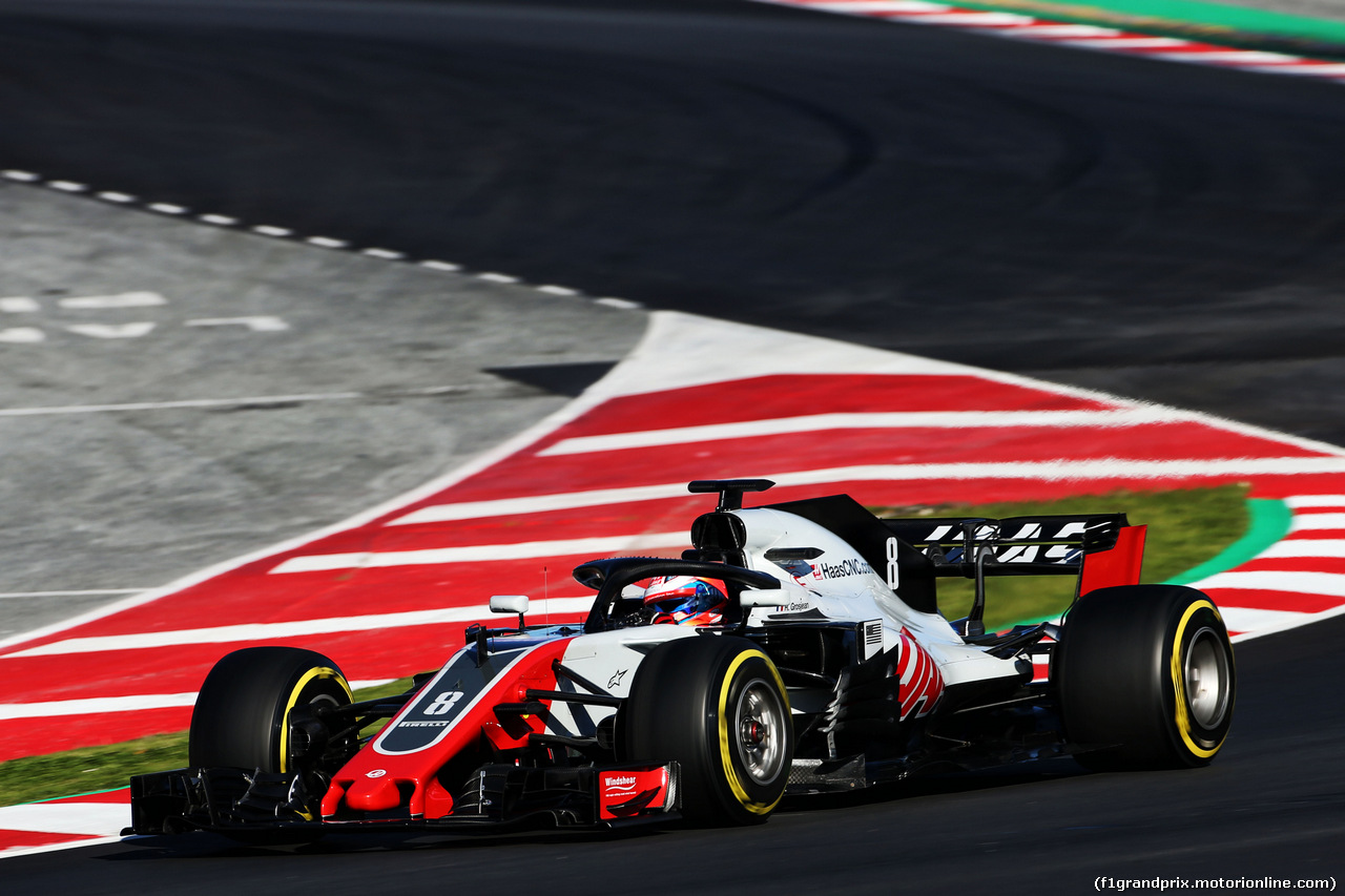 TEST F1 BARCELLONA 8 MARZO, Romain Grosjean (FRA) Haas F1 Team VF-18.
07.03.2018.