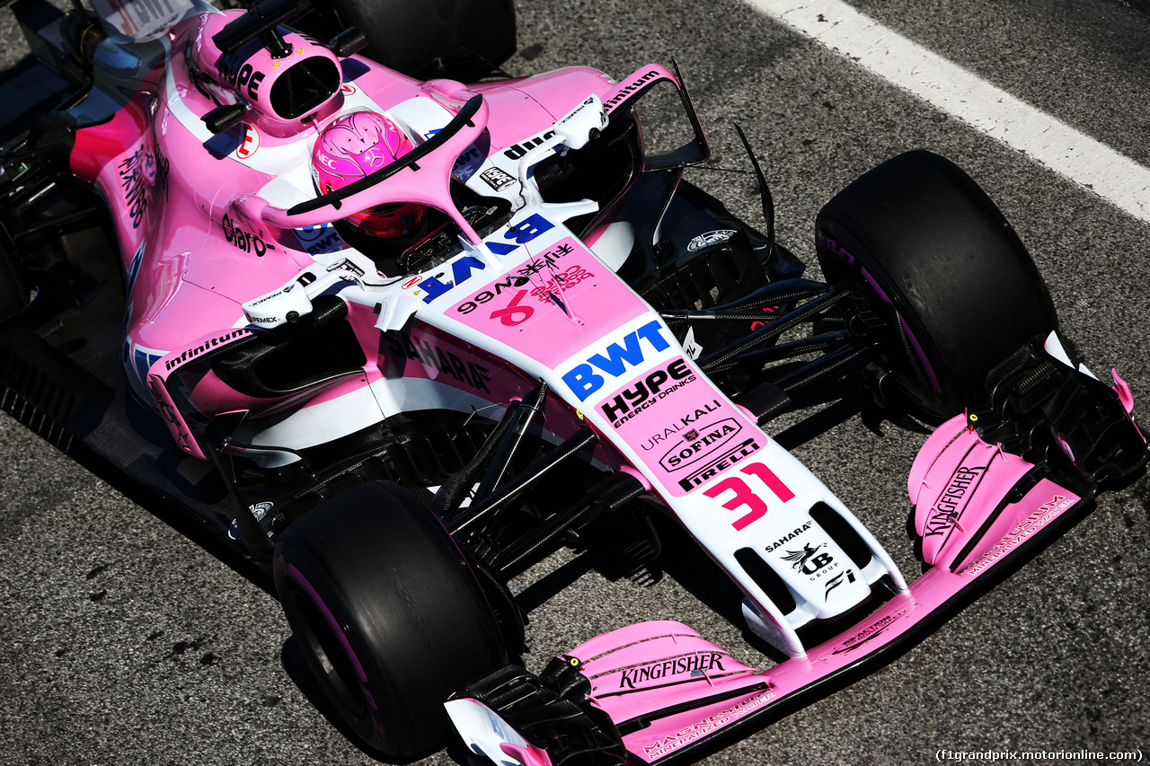 TEST F1 BARCELLONA 8 MARZO, Esteban Ocon (FRA) Sahara Force India F1 VJM11.
07.03.2018.