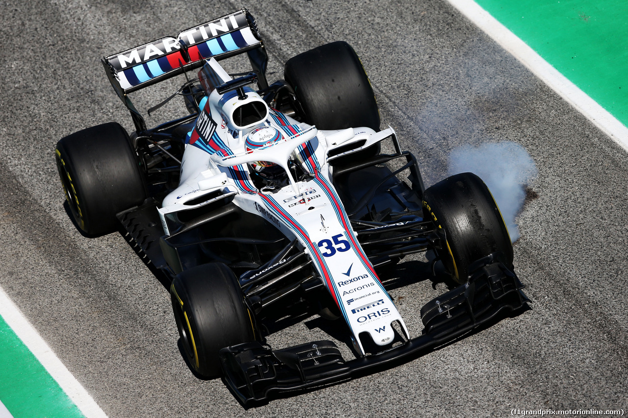 TEST F1 BARCELLONA 8 MARZO, Sergey Sirotkin (RUS) Williams FW41 locks up under braking.
07.03.2018.