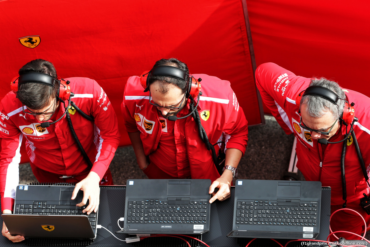 TEST F1 BARCELLONA 8 MARZO, Ferrari engineers behind screens in the pits.
08.03.2018.