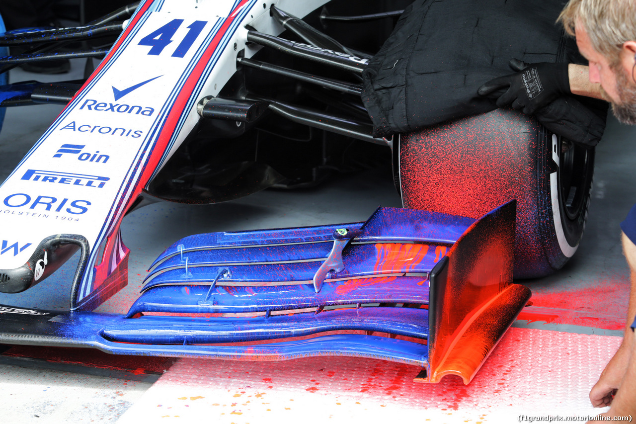 TEST F1 UNGHERIA 31 LUGLIO, Williams FW41 front wing with flow-vis paint.
31.07.2018.