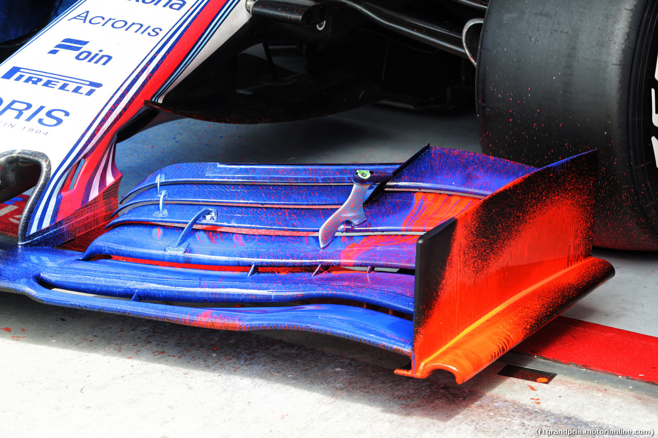 TEST F1 UNGHERIA 31 LUGLIO, Williams FW41 front wing with flow-vis paint.
31.07.2018.