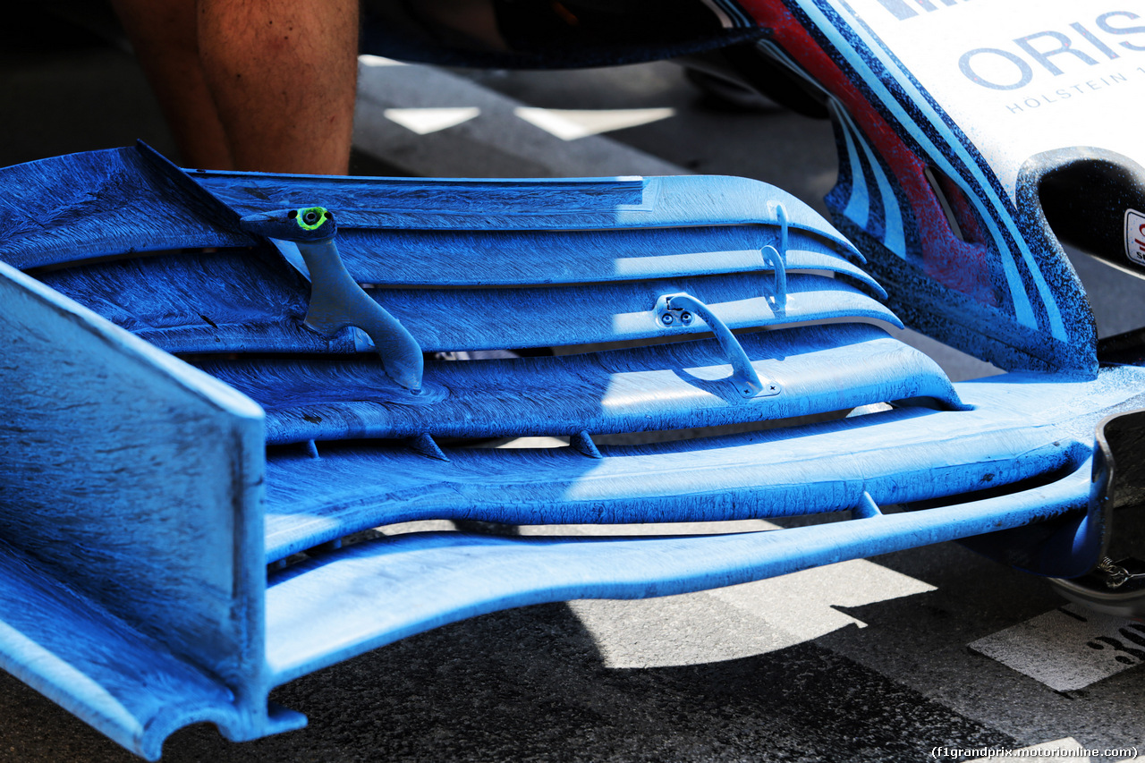 TEST F1 UNGHERIA 31 LUGLIO, Williams FW41 front wing with flow-vis paint.
31.07.2018.