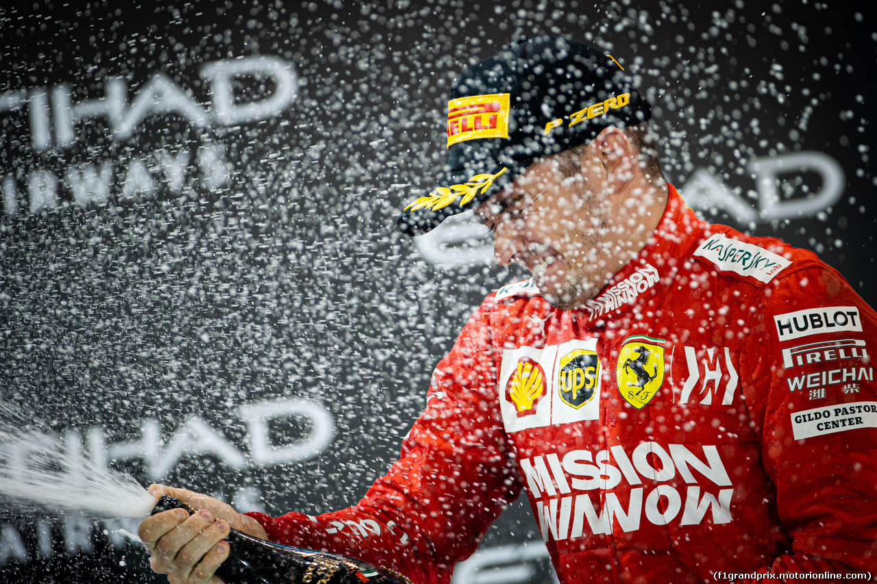 GP ABU DHABI, Charles Leclerc (MON) Ferrari celebrates his third position on the podium.
01.12.2019.