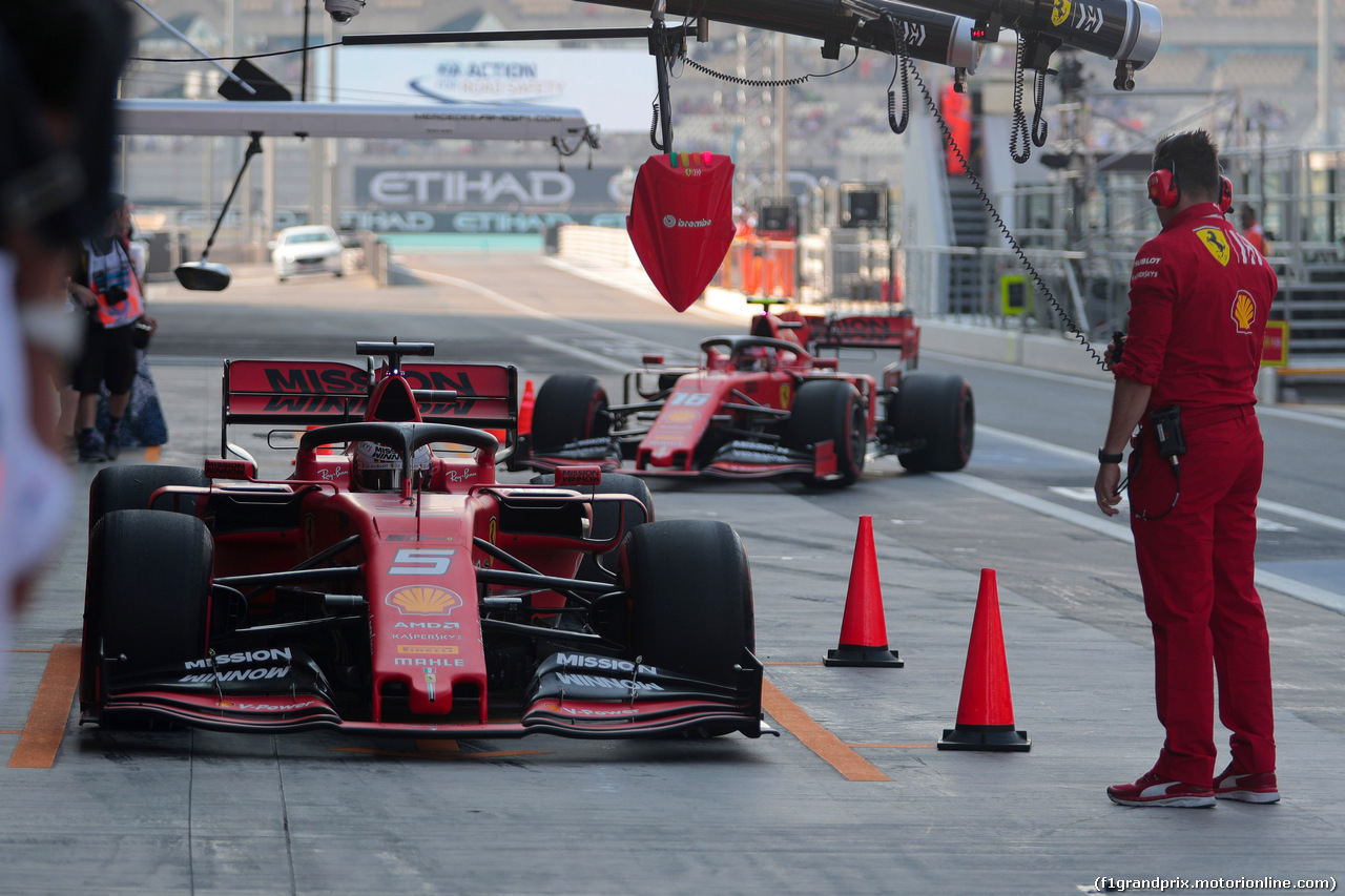 GP ABU DHABI, 30.11.2019 - Sebastian Vettel (GER) Ferrari SF90 e Charles Leclerc (MON) Ferrari SF90