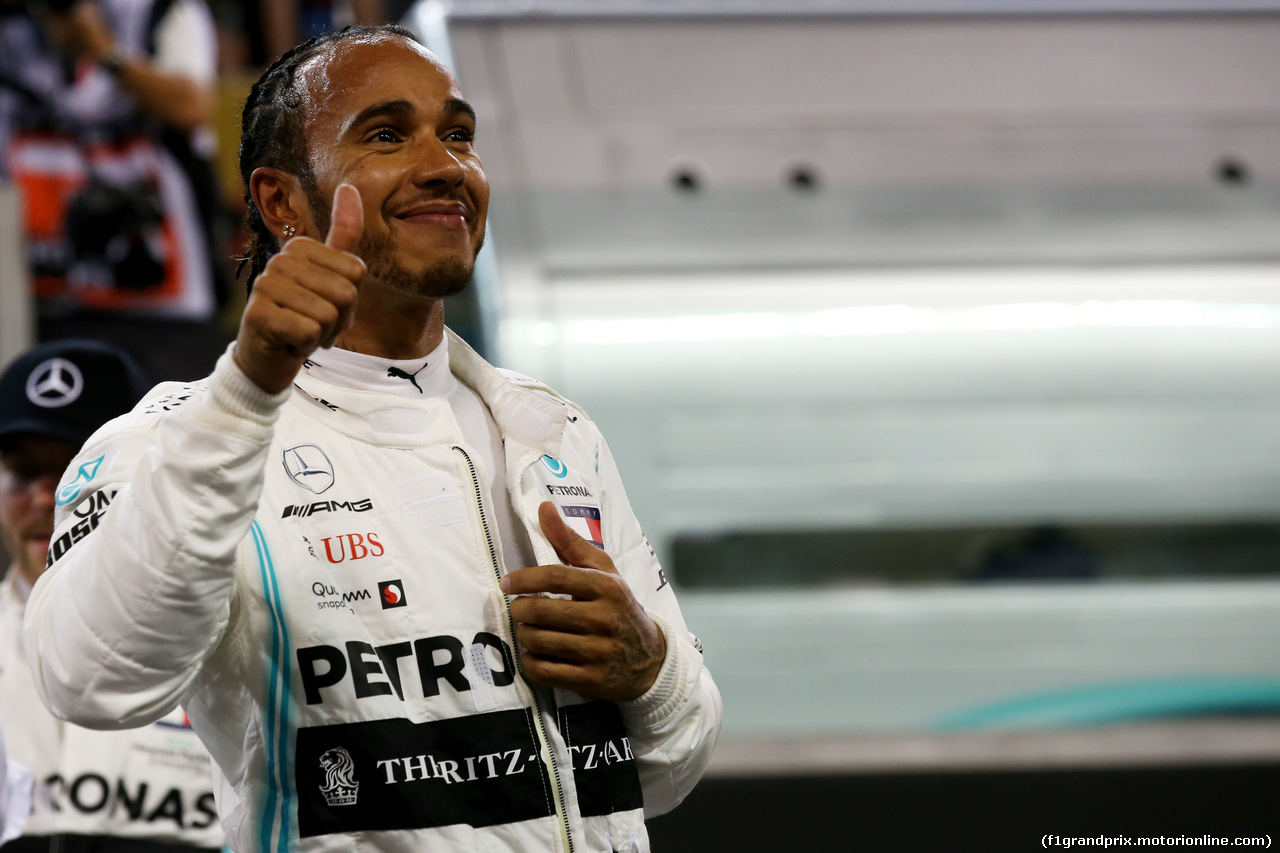 GP ABU DHABI, Pole for Lewis Hamilton (GBR) Mercedes AMG F1 W10.
30.11.2019.