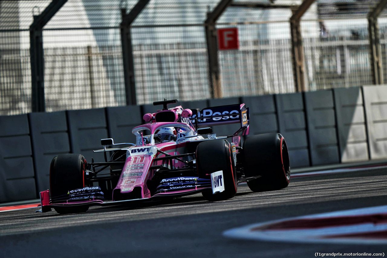 GP ABU DHABI, Sergio Perez (MEX) Racing Point F1 Team RP19.                               
29.11.2019.