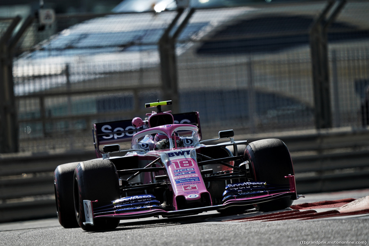 GP ABU DHABI, Lance Stroll (CDN) Racing Point F1 Team RP19.                               
29.11.2019.