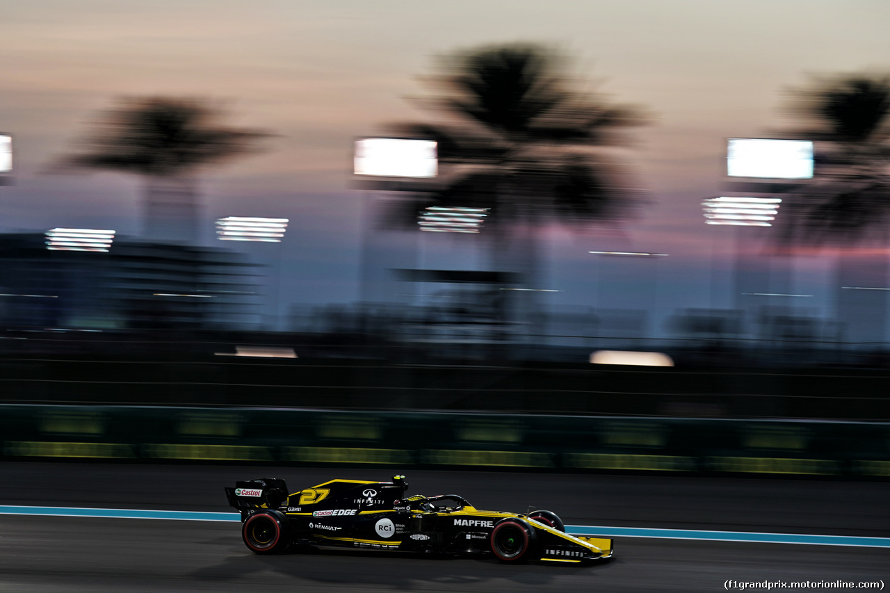 GP ABU DHABI, Nico Hulkenberg (GER) Renault F1 Team RS19.                               
29.11.2019.