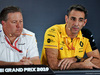 GP ABU DHABI, (L to R): Zak Brown (USA) McLaren Executive Director e Cyril Abiteboul (FRA) Renault Sport F1 Managing Director in the FIA Press Conference.                               
29.11.2019.