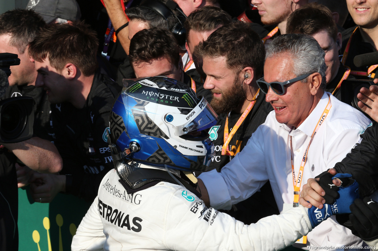 GP AUSTRALIA, 17.03.2019- Festeggiamenti in parc fermee,  Valtteri Bottas (FIN) Mercedes AMG F1 W10 EQ Power