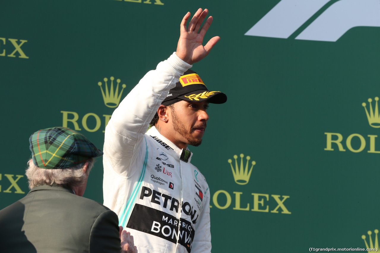 GP AUSTRALIA, 17.03.2019- Podium, 2nd place Lewis Hamilton (GBR) Mercedes AMG F1 W10 EQ Power