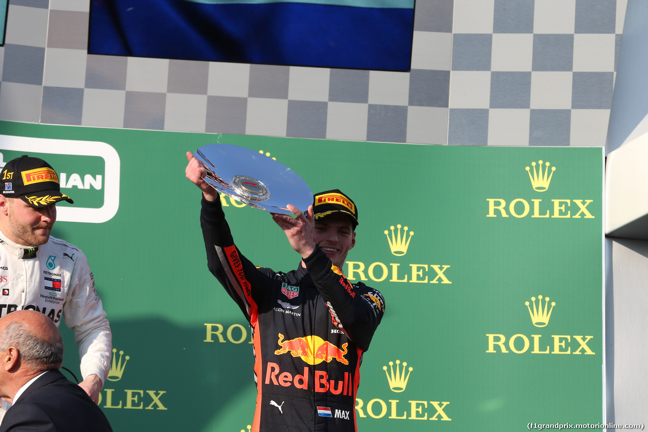 GP AUSTRALIA, 17.03.2019- Podium, 3rd place Max Verstappen (NED) Red Bull Racing RB15