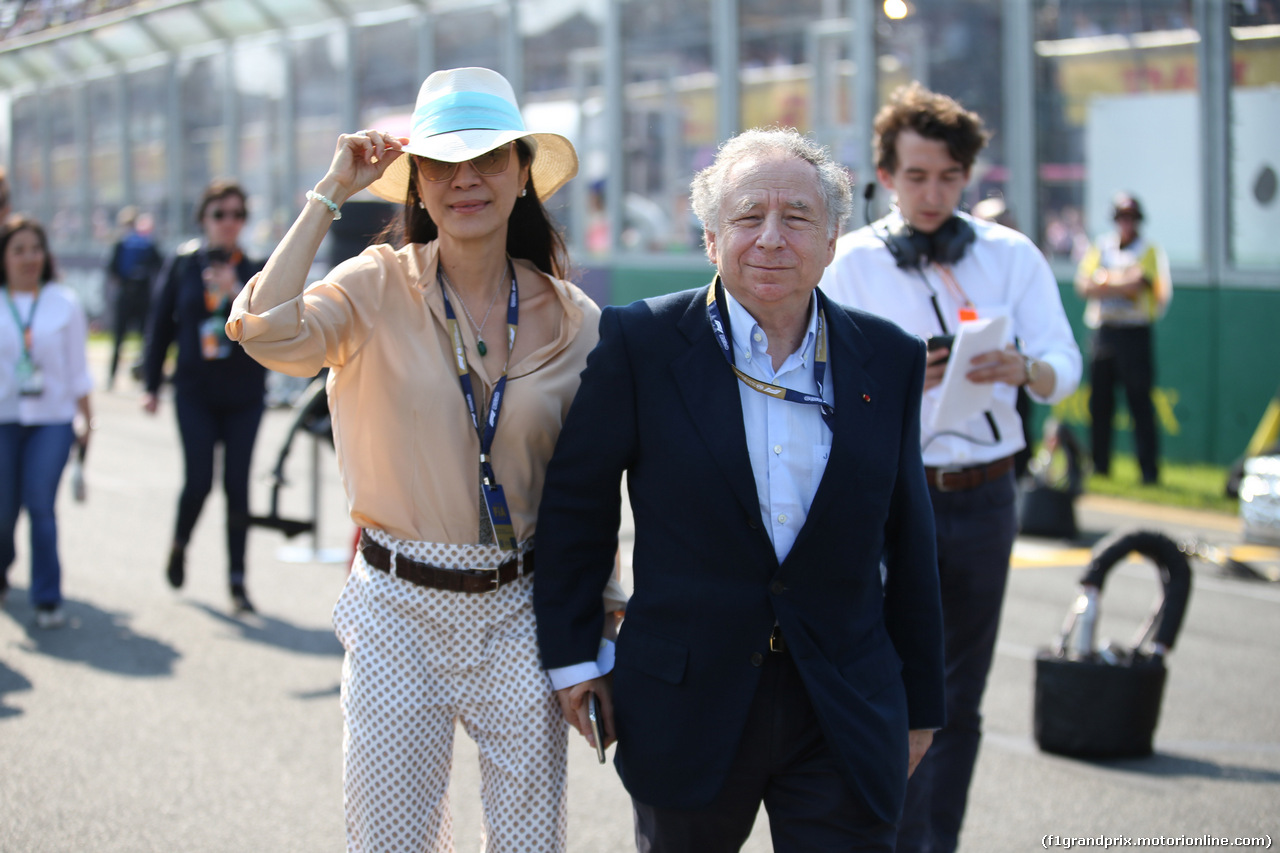 GP AUSTRALIA, 17.03.2019- grid, Jean Todt (FRA) Fia President , sua moglie Michelle Yeoh (MYL)