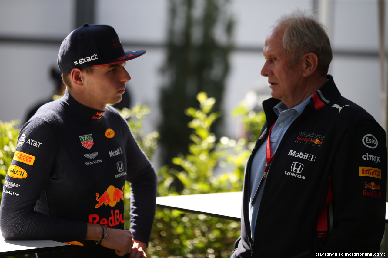 GP AUSTRALIA, 15.03.2019- Max Verstappen (NED) Red Bull Racing RB15  e Helmut Marko (AUT), Red Bull Racing, Red Bull Advisor
