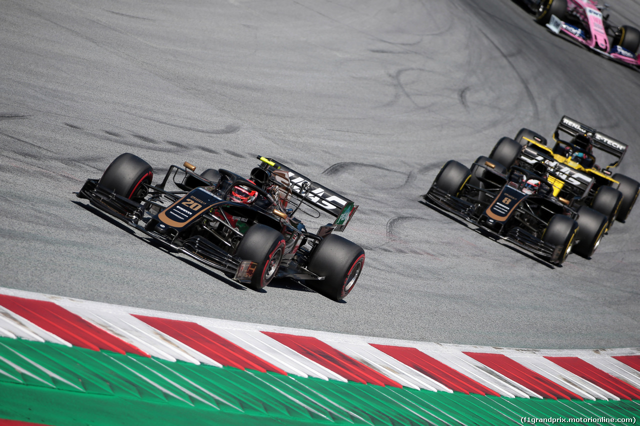 GP AUSTRIA, 30.06.2019 - Gara, Kevin Magnussen (DEN) Haas F1 Team VF-19 e Romain Grosjean (FRA) Haas F1 Team VF-19