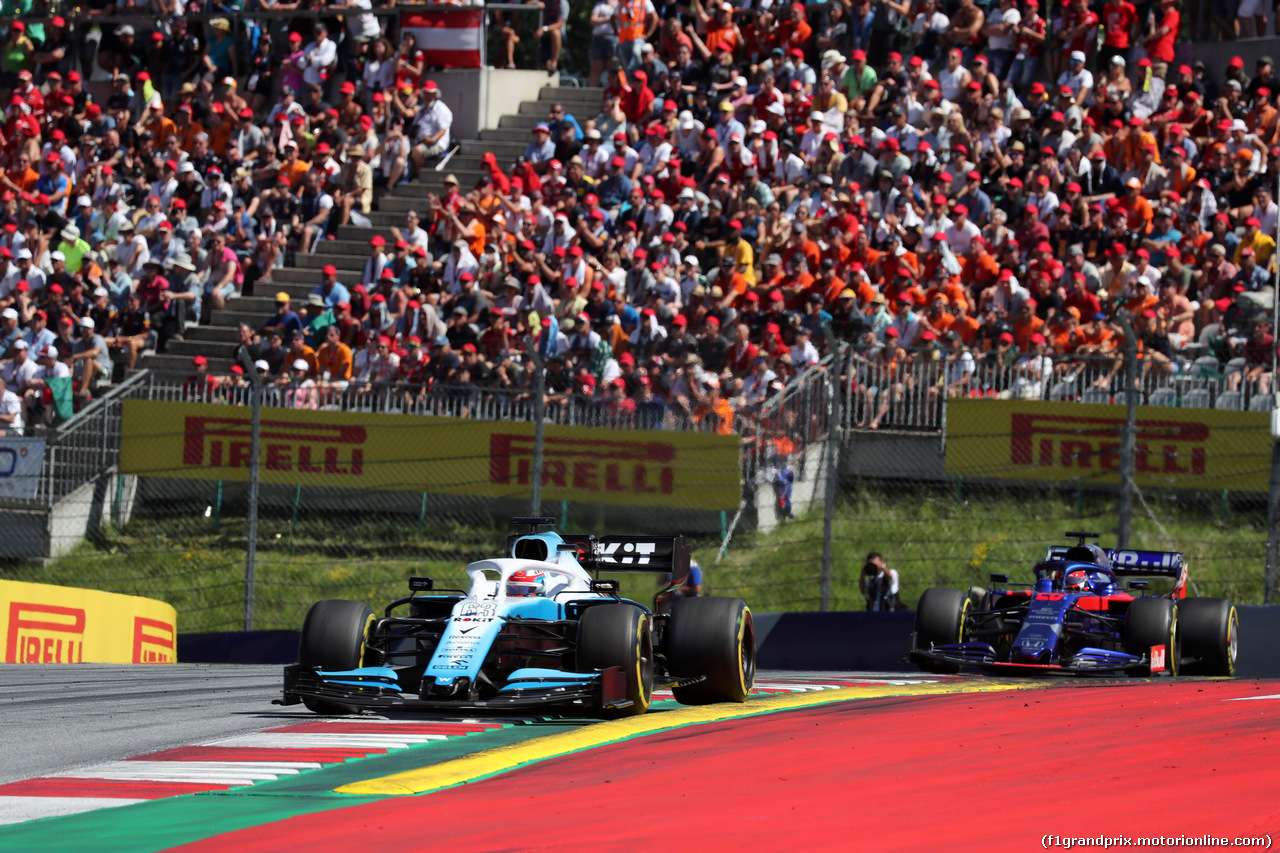 GP AUSTRIA, 30.06.2019 - Gara, George Russell (GBR) Williams Racing FW42 e Daniil Kvyat (RUS) Scuderia Toro Rosso STR14
