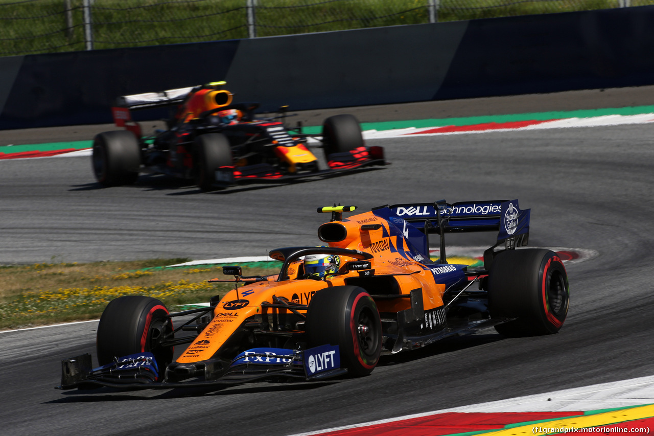 GP AUSTRIA, 30.06.2019 - Gara, Lando Norris (GBR) Mclaren F1 Team MCL34 e Pierre Gasly (FRA) Red Bull Racing RB15