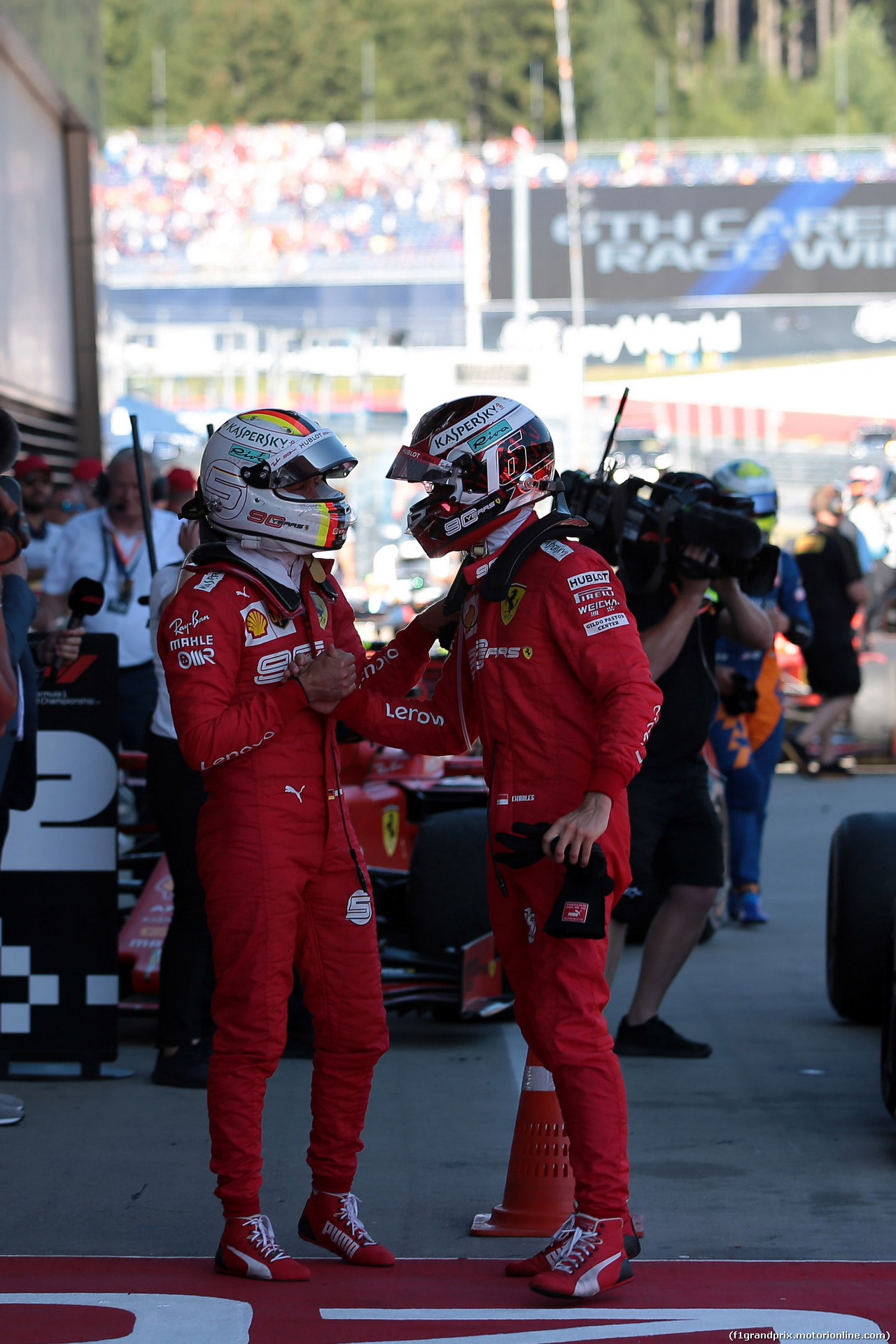 GP AUSTRIA, 30.06.2019 - Gara, Sebastian Vettel (GER) Ferrari SF90 e Charles Leclerc (MON) Ferrari SF90