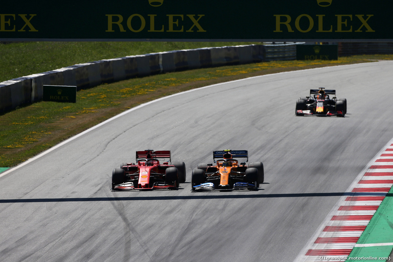 GP AUSTRIA, 30.06.2019 - Gara, Sebastian Vettel (GER) Ferrari SF90 e Lando Norris (GBR) Mclaren F1 Team MCL34