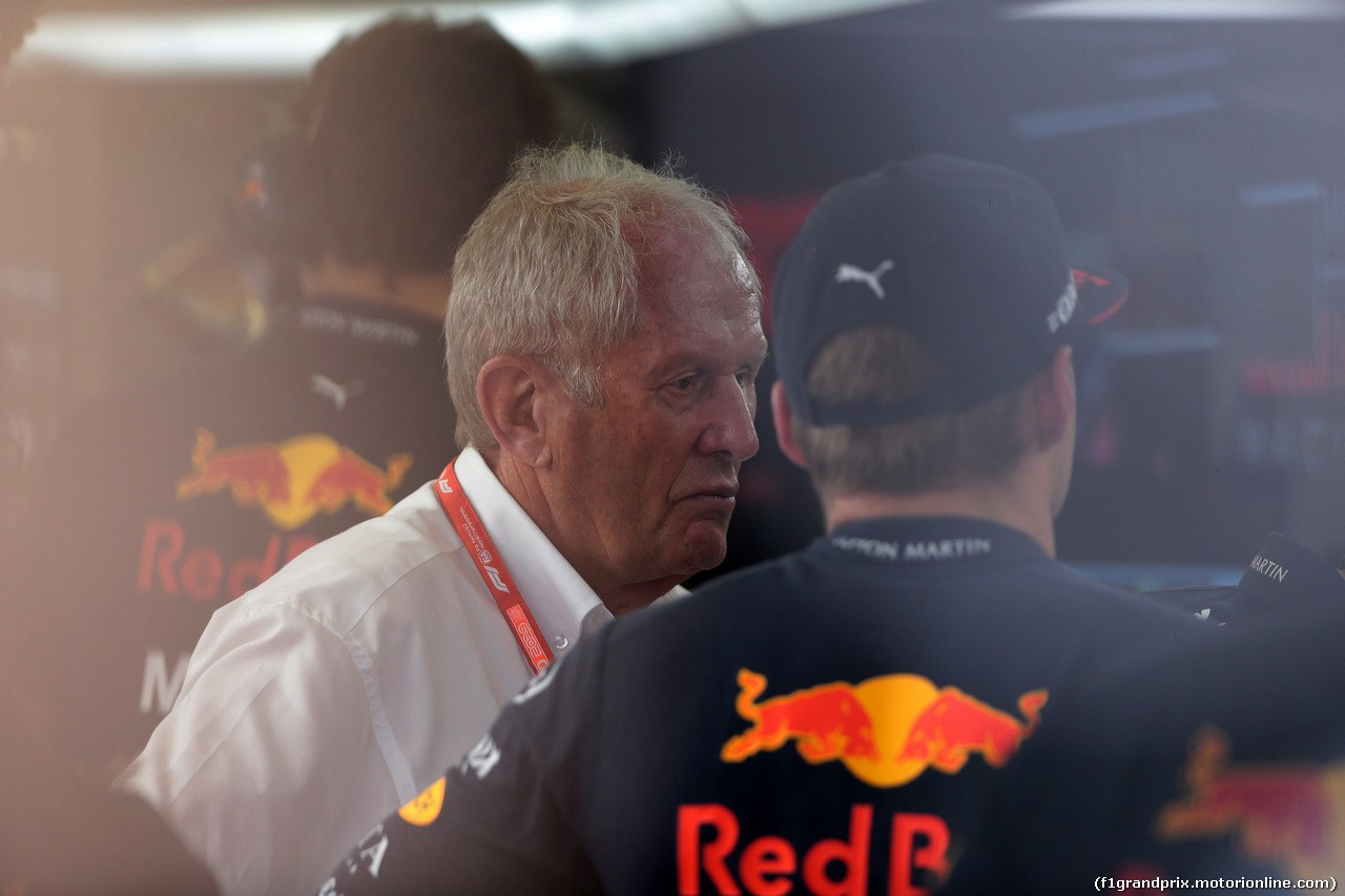GP AUSTRIA, 28.06.2019 - Prove Libere 2, Helmut Marko (AUT), Red Bull Racing, Red Bull Advisor e Max Verstappen (NED) Red Bull Racing RB15