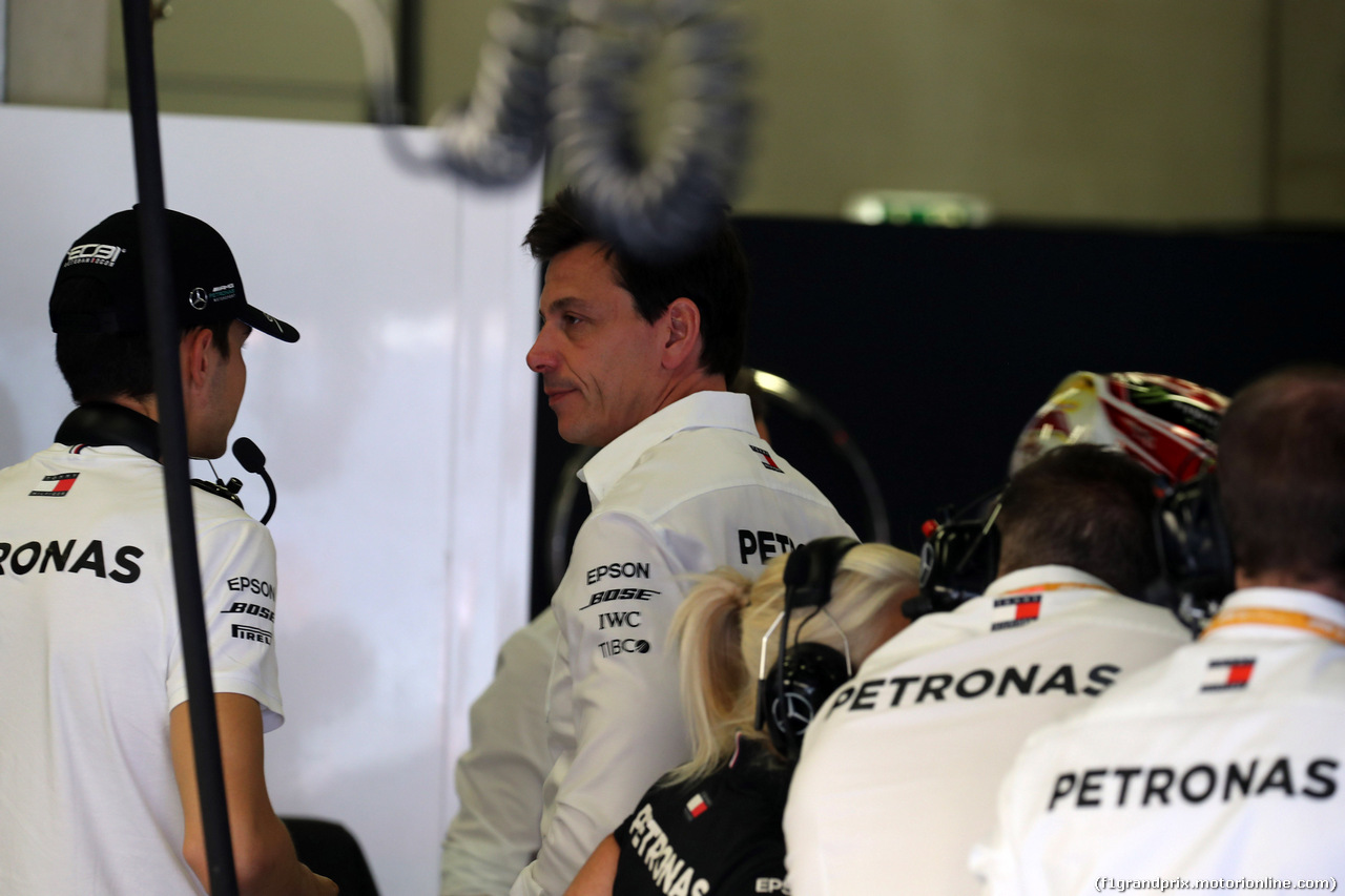 GP AUSTRIA, 29.06.2019 - Prove Libere 3, Esteban Ocon (FRA) Mercedes AMG F1 Reserve Driver e Toto Wolff (GER) Mercedes AMG F1 Shareholder e Executive Director