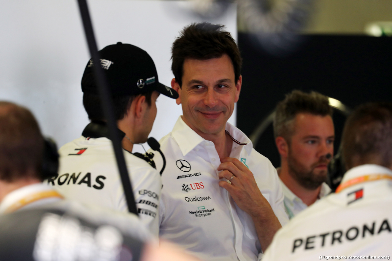 GP AUSTRIA, 29.06.2019 - Prove Libere 3, Esteban Ocon (FRA) Mercedes AMG F1 Reserve Driver e Toto Wolff (GER) Mercedes AMG F1 Shareholder e Executive Director