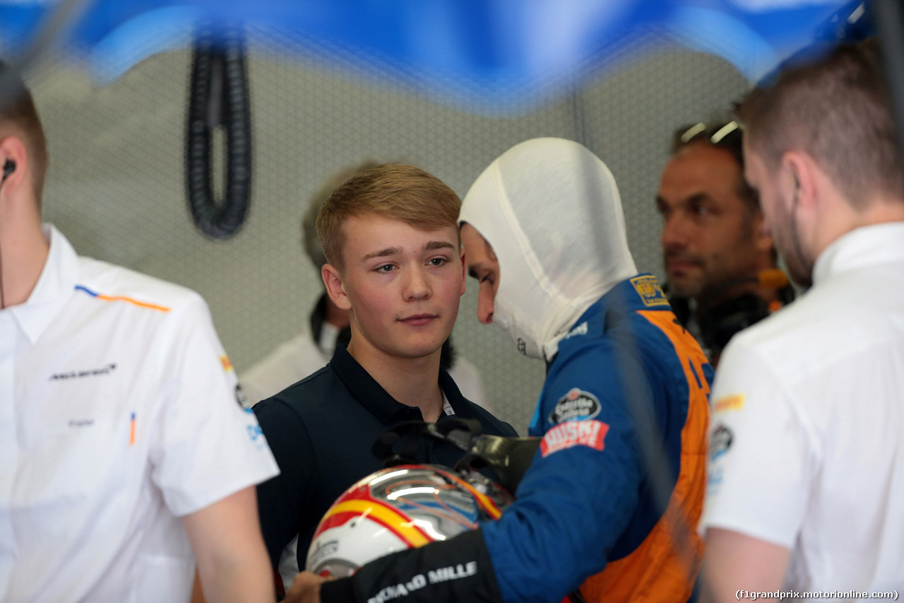 GP AUSTRIA, 29.06.2019 - Prove Libere 3, Billy Monger (GBR) e Carlos Sainz Jr (ESP) Mclaren F1 Team MCL34