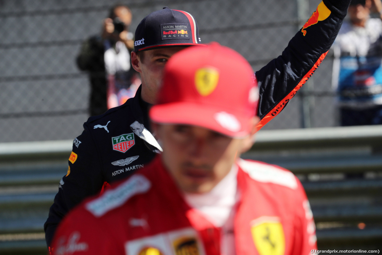 GP AUSTRIA, 29.06.2019 - Qualifiche, Max Verstappen (NED) Red Bull Racing RB15 e Charles Leclerc (MON) Ferrari SF90