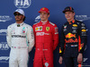 GP AUSTRIA, 29.06.2019 - Qualifiche, 2nd place Lewis Hamilton (GBR) Mercedes AMG F1 W10, Charles Leclerc (MON) Ferrari SF90 pole position e 3rd place Max Verstappen (NED) Red Bull Racing RB15