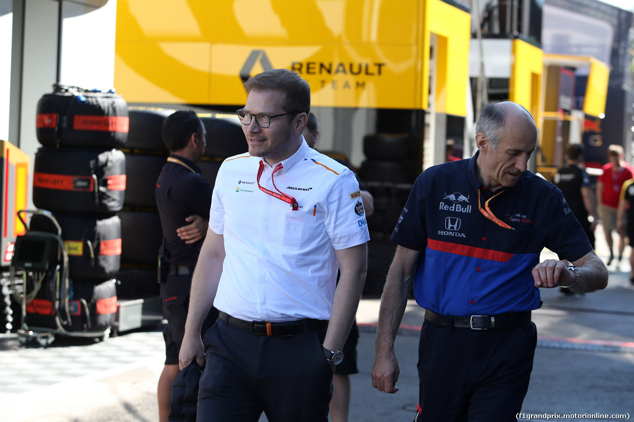 GP AUSTRIA, 28.06.2019 - Prove Libere 1, Andreas Seidl, McLaren Team Principal e Franz Tost, Scuderia Toro Rosso, Team Principal