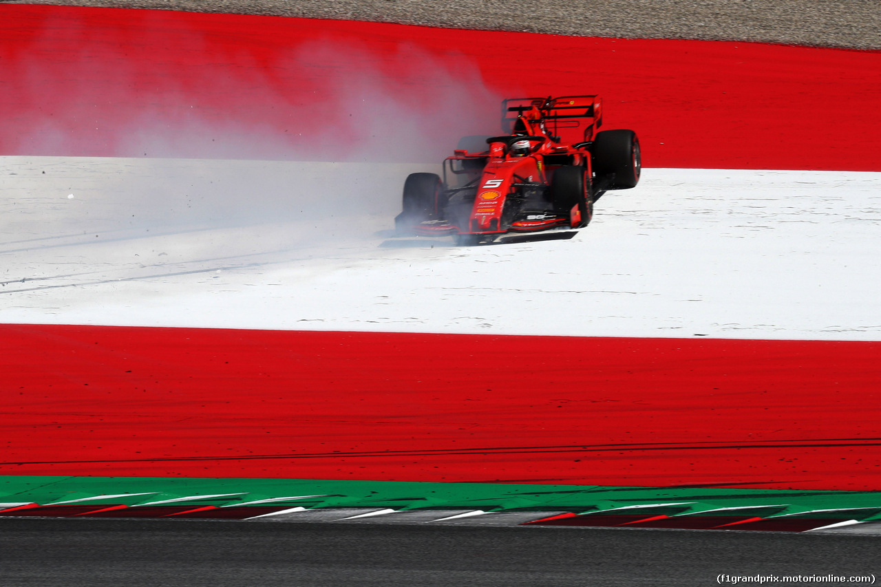 GP AUSTRIA, 28.06.2019 - Prove Libere 2, Sebastian Vettel (GER) Ferrari SF90 off track