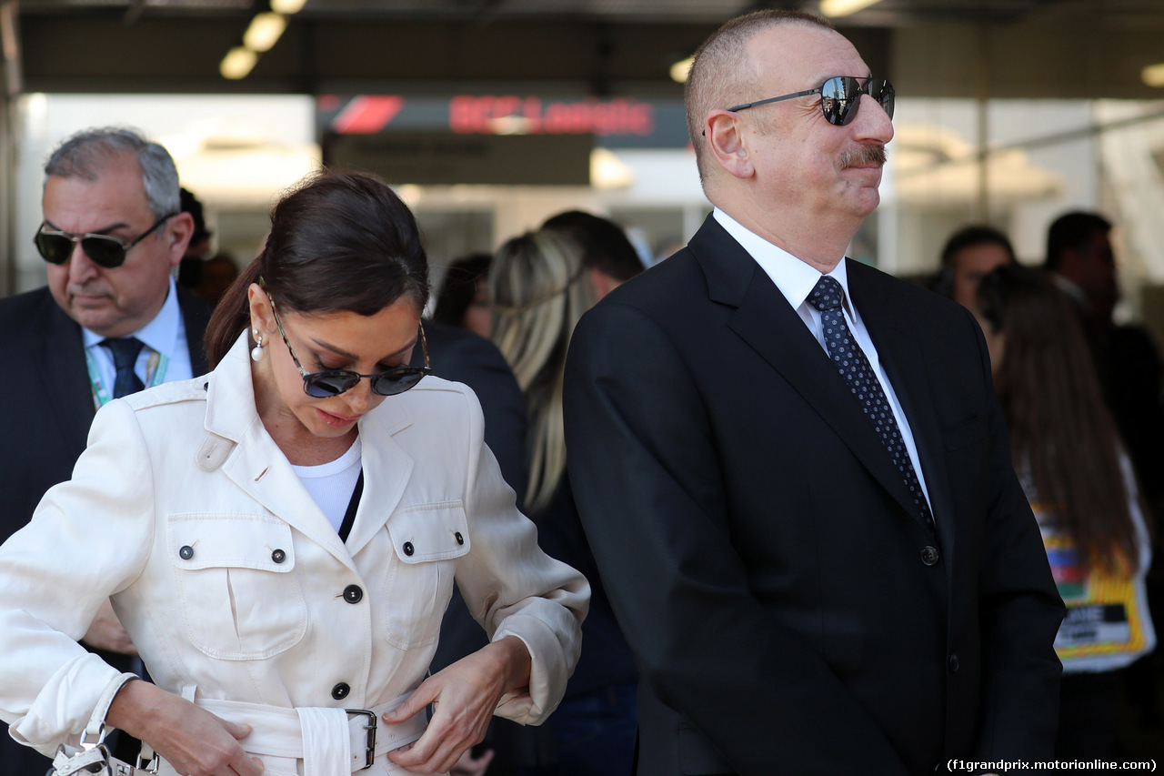 GP AZERBAIJAN, 28.04.2019 - Gara, Ilham Aliyev (AZ) President of Azerbaijan e sua moglie Mehriban Aliyeva