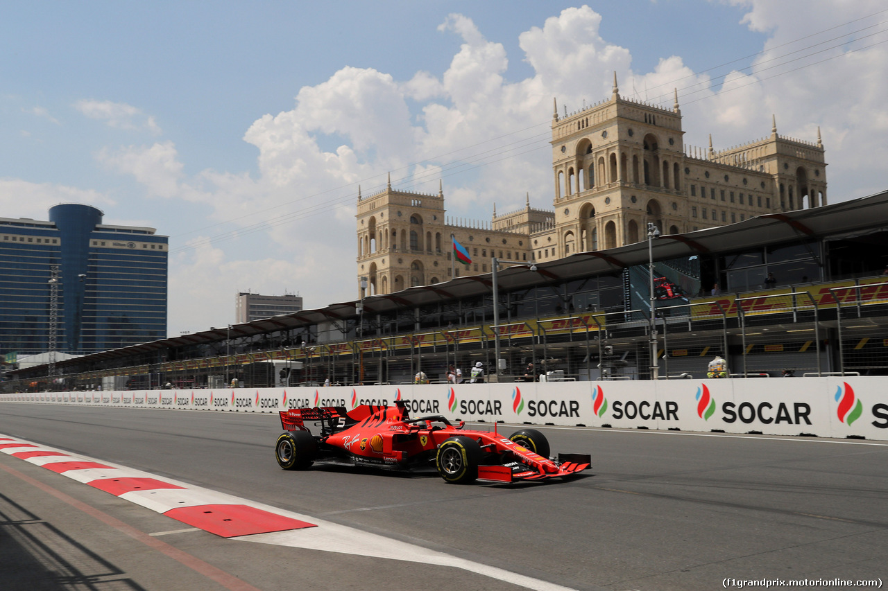 GP AZERBAIJAN, 26.04.2019 - Prove Libere 1, Sebastian Vettel (GER) Ferrari SF90