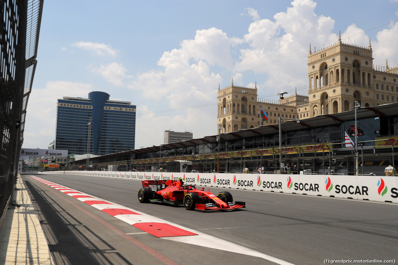 GP AZERBAIJAN, 26.04.2019 - Prove Libere 1, Charles Leclerc (MON) Ferrari SF90