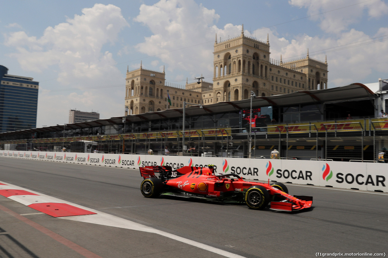 GP AZERBAIJAN, 26.04.2019 - Prove Libere 1, Charles Leclerc (MON) Ferrari SF90