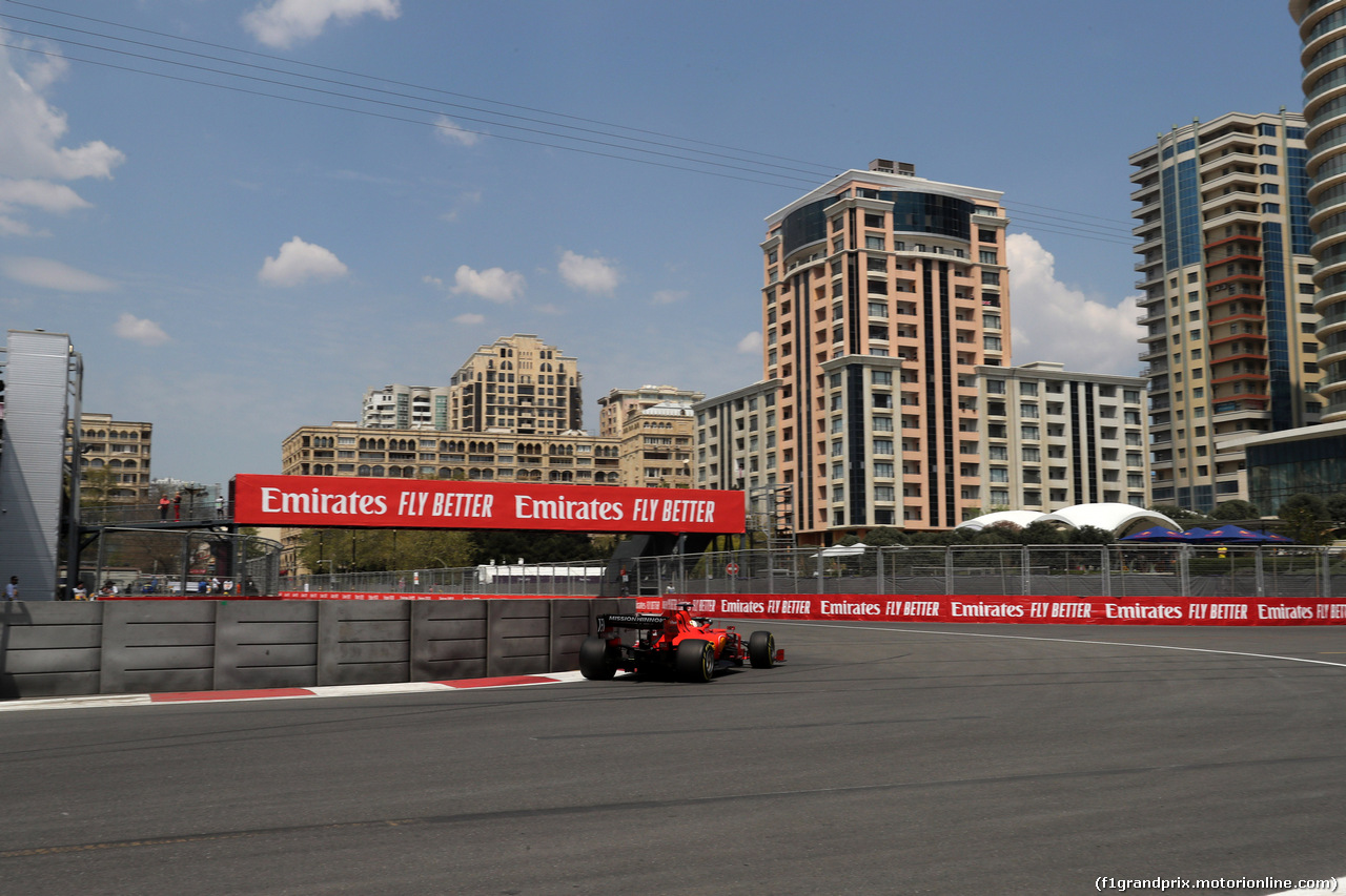 GP AZERBAIJAN, 26.04.2019 - Prove Libere 1, Sebastian Vettel (GER) Ferrari SF90