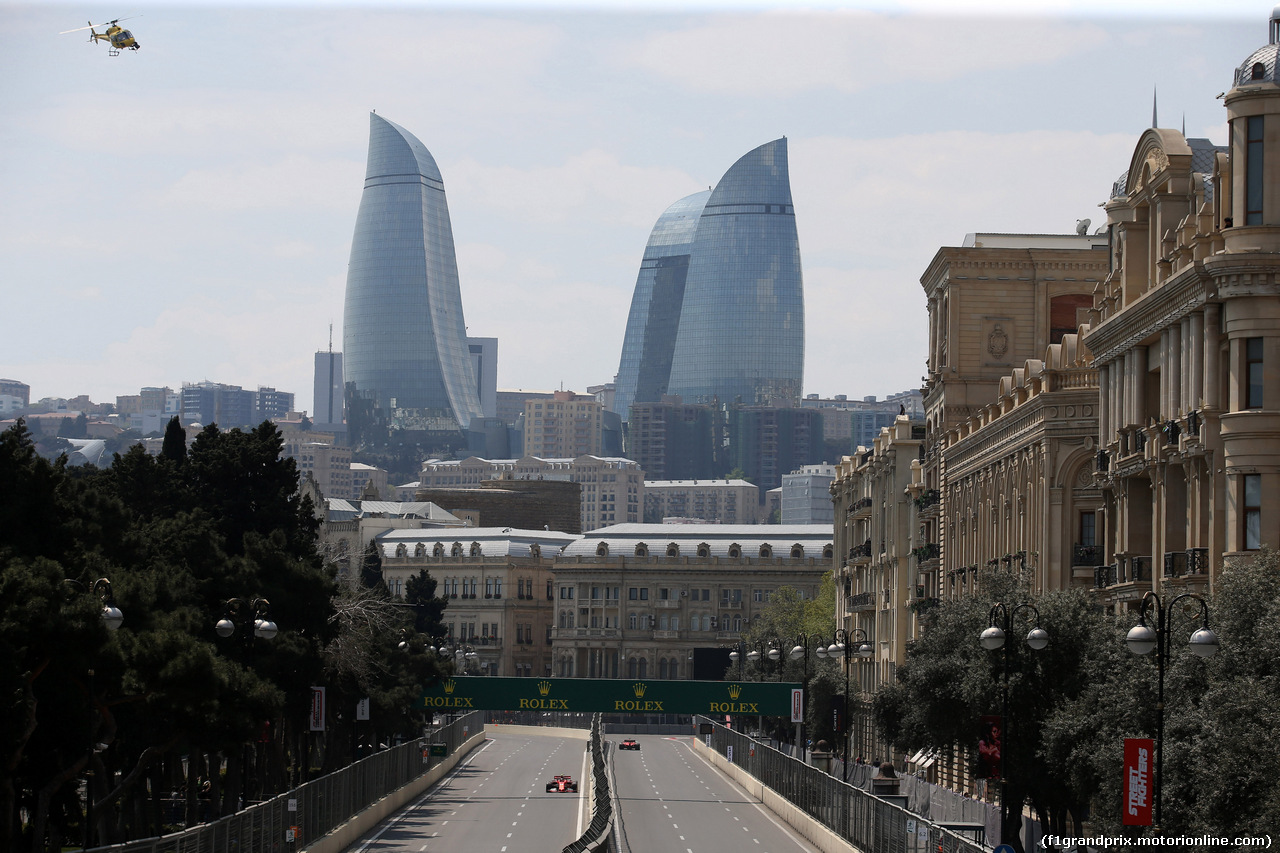 GP AZERBAIJAN, 26.04.2019 - Prove Libere 1, Charles Leclerc (MON) Ferrari SF90 e Sebastian Vettel (GER) Ferrari SF90