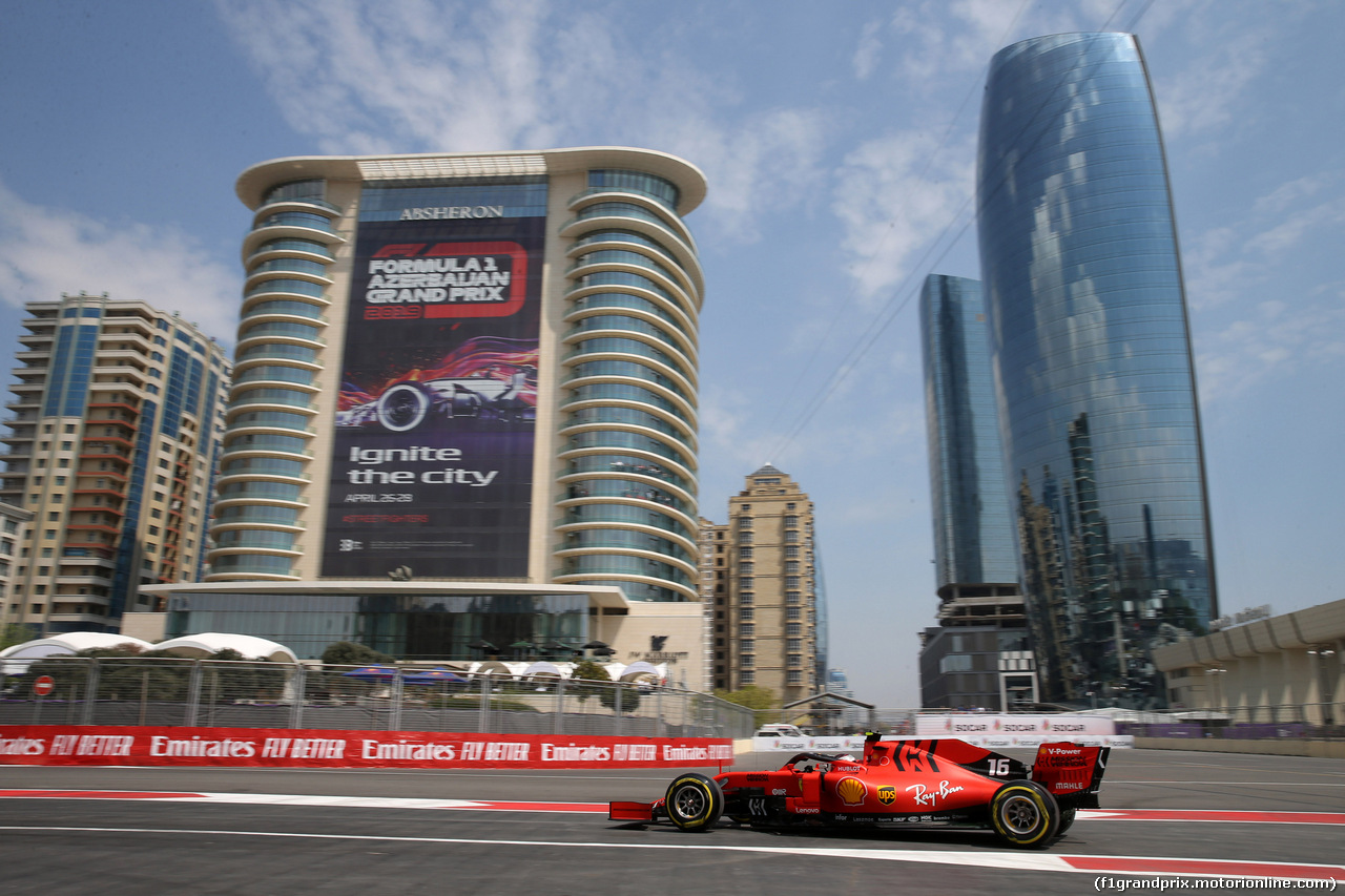 GP AZERBAIJAN, 26.04.2019 - Prove Libere 1, Charles Leclerc (MON) Ferrari SF90