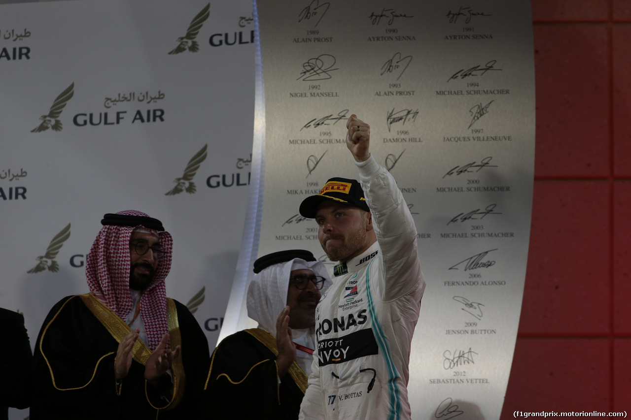GP BAHRAIN, 31.03.2019- podium, 2nd placeValtteri Bottas (FIN) Mercedes AMG F1 W10 EQ Power