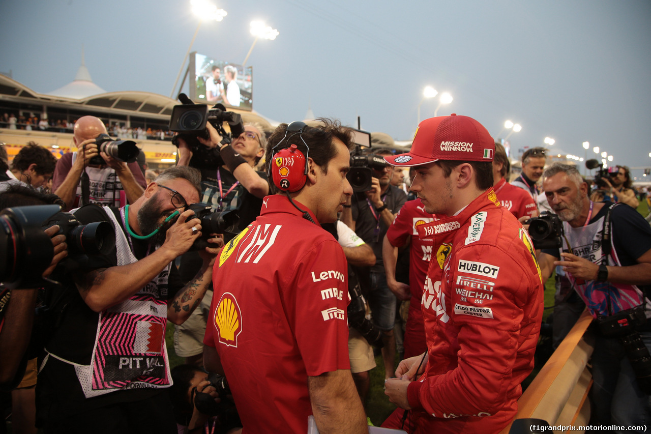 GP BAHRAIN, 31.03.2019- partenzaing grid,  Charles Leclerc (MON) Ferrari SF90