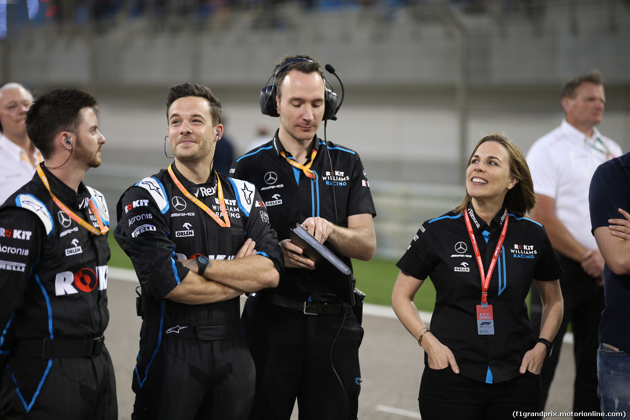 GP BAHRAIN, 31.03.2019- partenzaing grid,  Claire Williams (GBR) Williams Deputy Team Principal