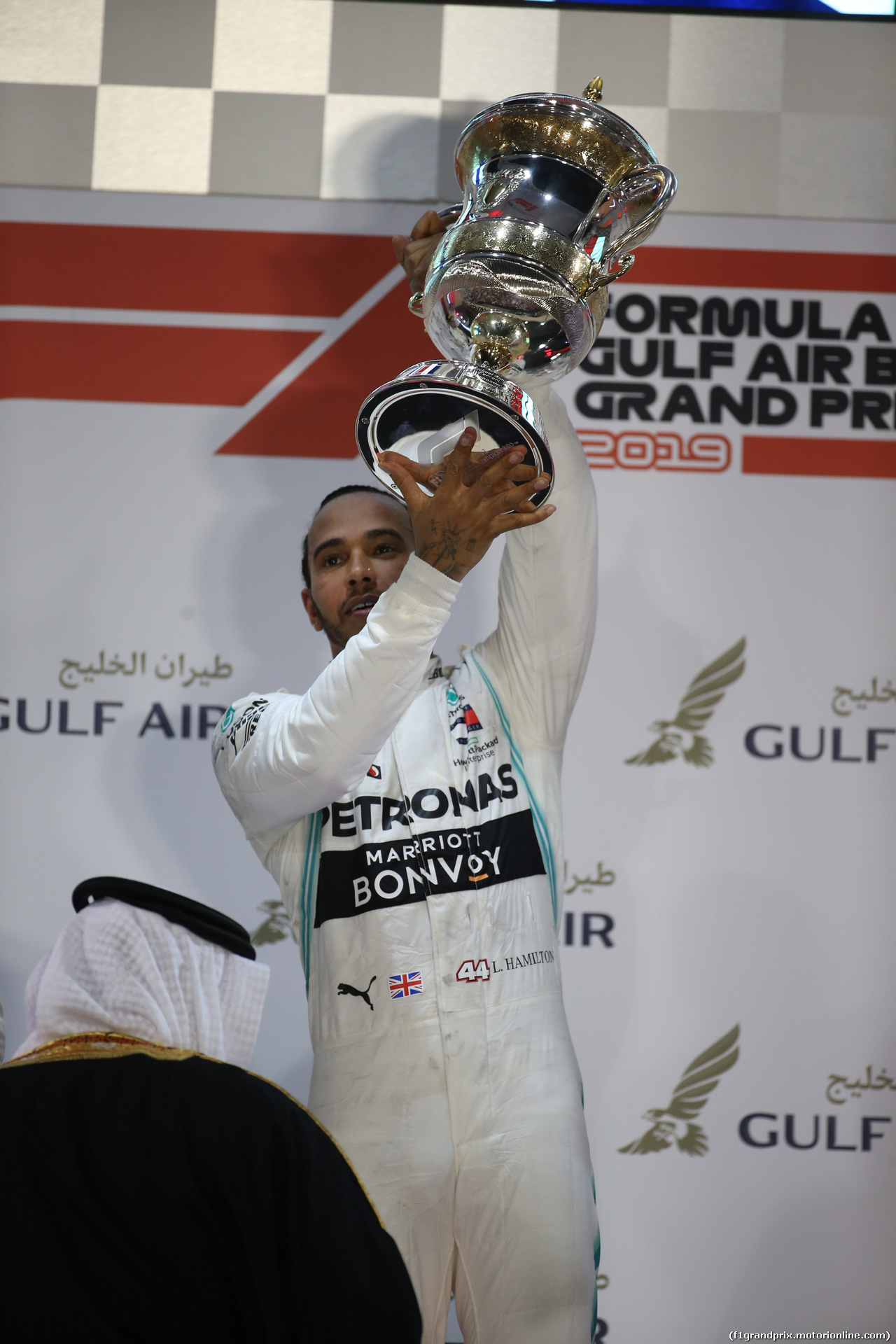 GP BAHRAIN, 31.03.2019- podium, winner Lewis Hamilton (GBR) Mercedes AMG F1 W10 EQ Power