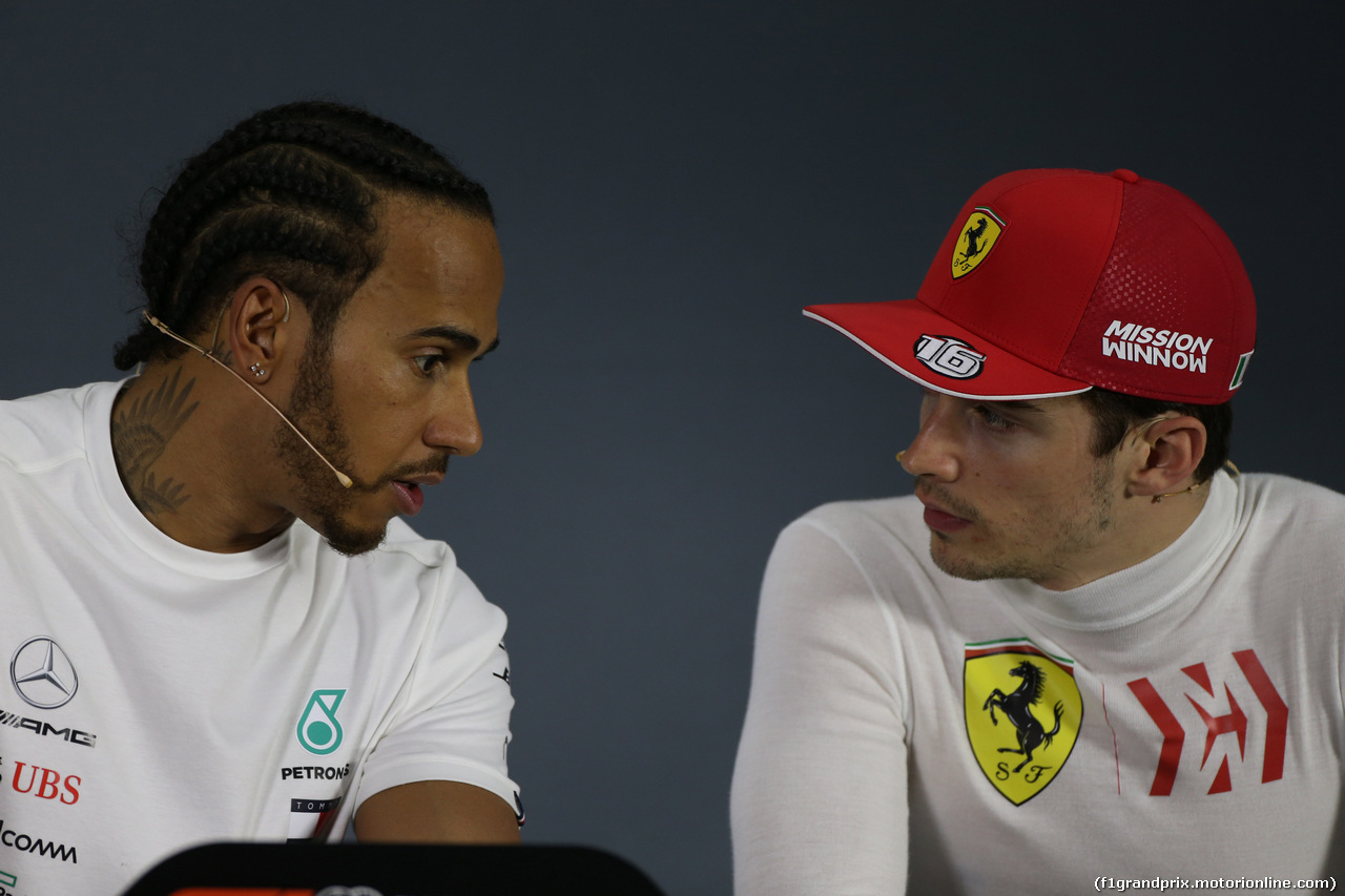 GP BAHRAIN, 31.03.2019- Official Fia press conference, Charles Leclerc (MON) Ferrari SF90 e Lewis Hamilton (GBR) Mercedes AMG F1 W10 EQ Power