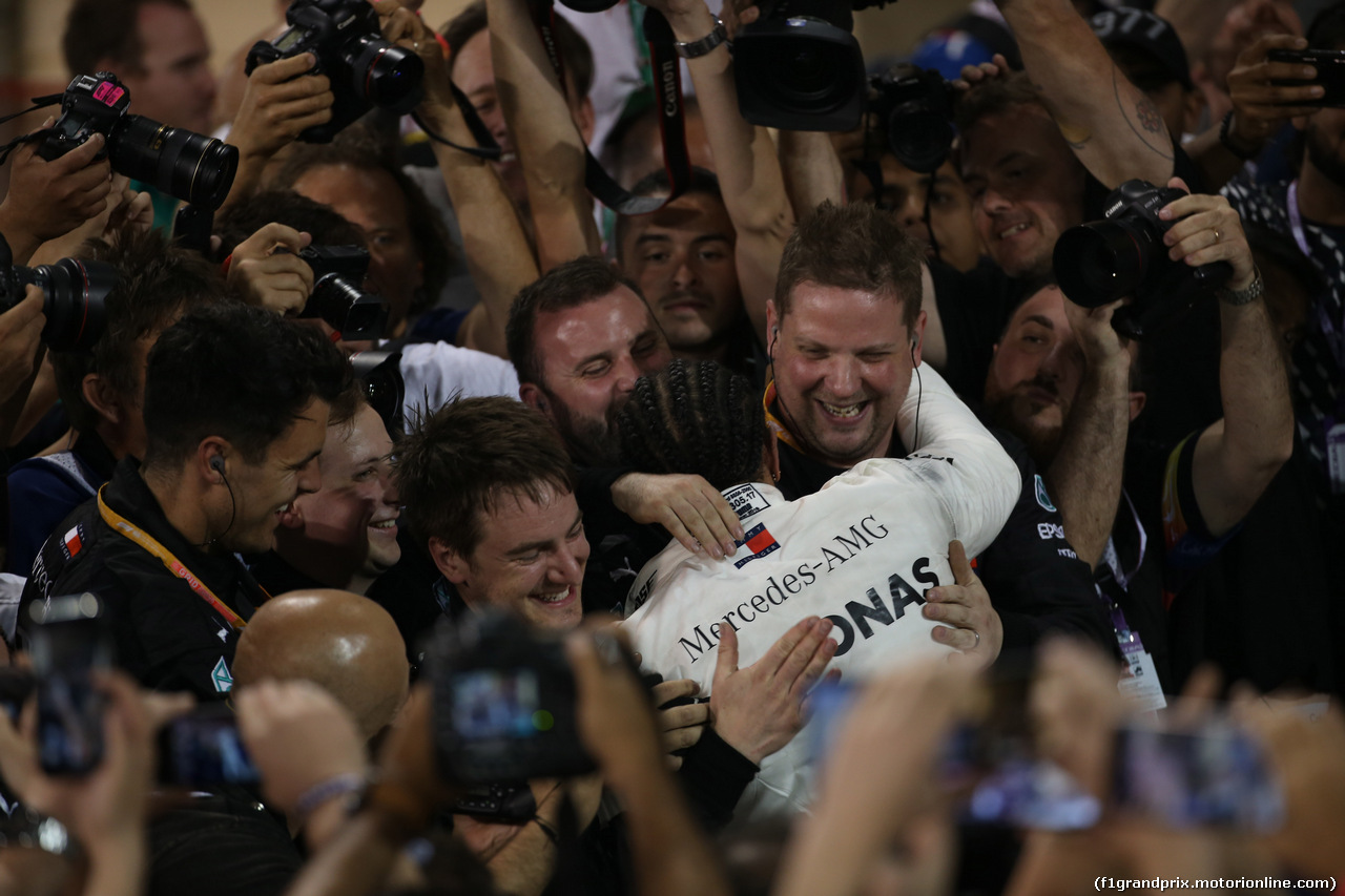 GP BAHRAIN, 31.03.2019- Parc ferme, Lewis Hamilton (GBR) Mercedes AMG F1 W10 EQ Power