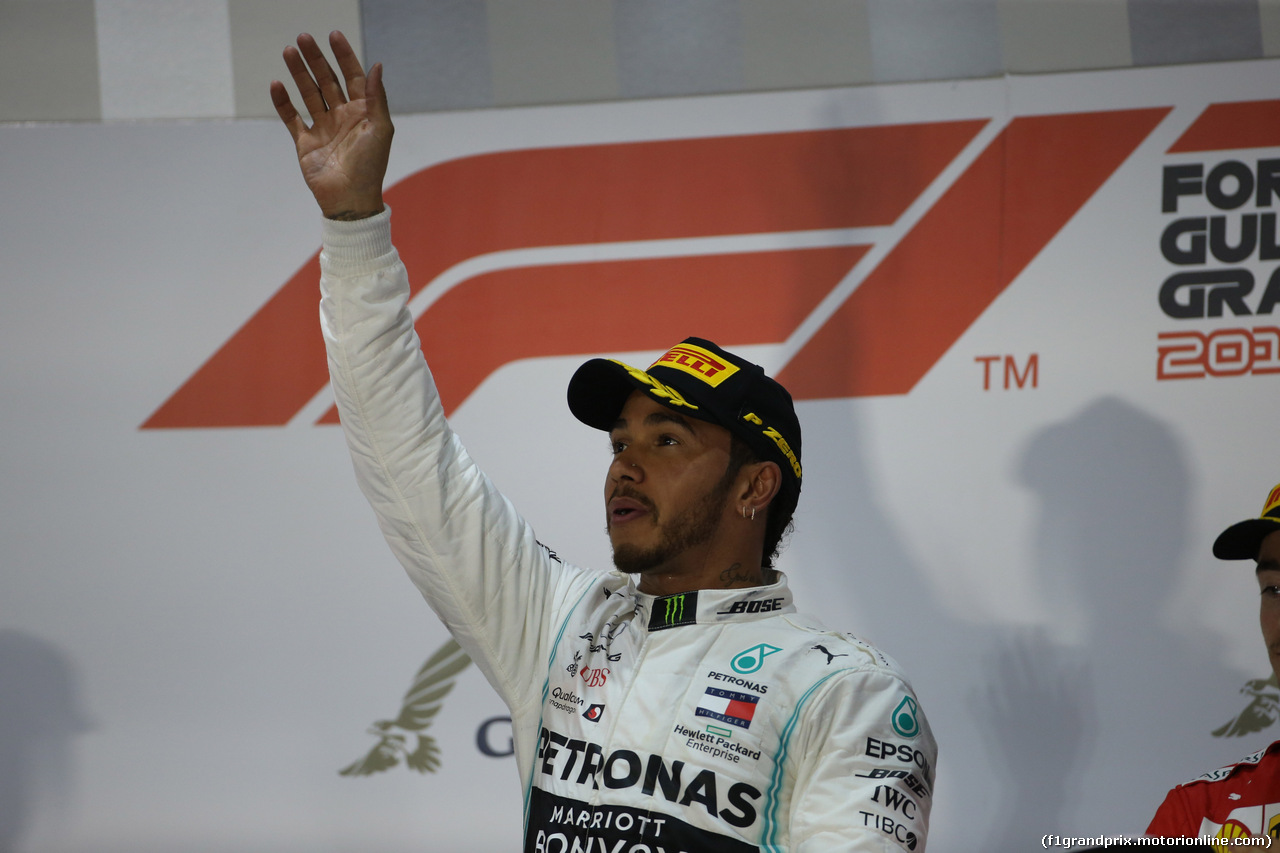 GP BAHRAIN, 31.03.2019- podium, winner Lewis Hamilton (GBR) Mercedes AMG F1 W10 EQ Power